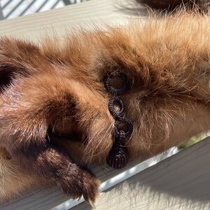 Vintage 3 Mink Fur Complete Body Pelt Scarf
